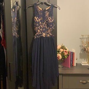 Navy and blush dress